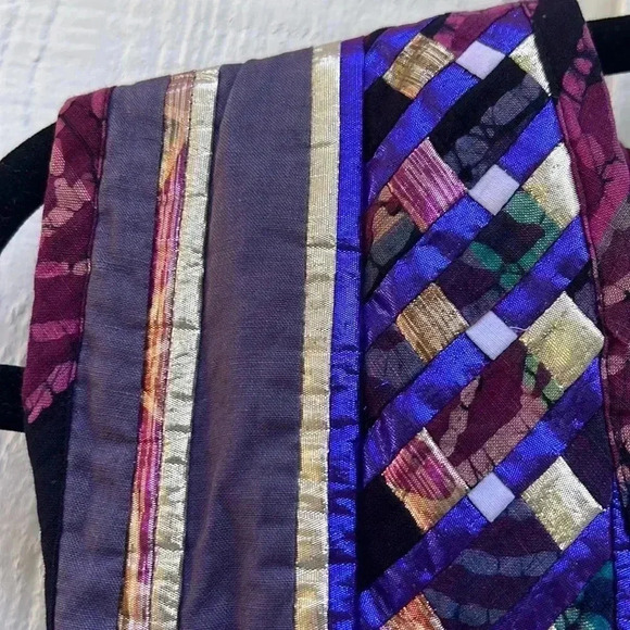 Homemade Quilted Vest metallic handmade - Picture 3 of 5